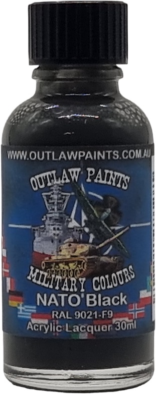 Boxart NATO Military Colour - NATO Black RAL  9021-F9 OP092MIL Outlaw Paints