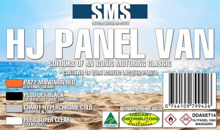 Boxart Holden HJ Panel Van Colour Set #14 - Mandarin Red  SMS