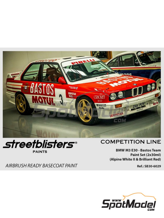 Boxart BMW M3 E30 Bastos Team - Alpine White II - Brilliant Red  StreetBlisters Paints